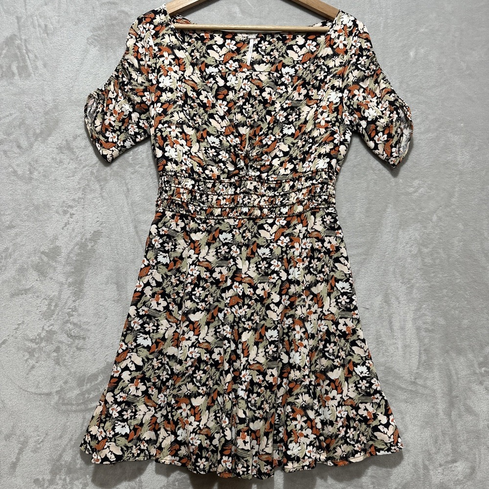 Free People Forget Me‎ Not Mini Dress Women's 4  Floral Combo Flared